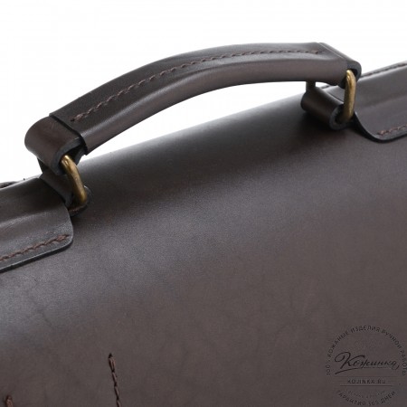 Мужской кожаный портфель "Престиж" (тёмно-коричневый)